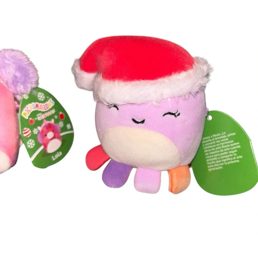 Perfectly Pink Holiday Micromallows Set Beula the Octopus Lola the Unicorn - Picture 5 of 9